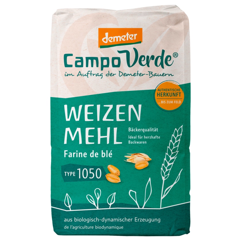 Campo Verde Bio Demeter Weizenmehl Typ 1050 1000g